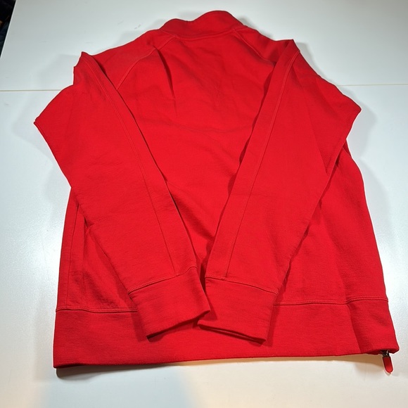 Apple Men’s Medium Mac Computers Genius Red Quarter Zip Pullover Sweatshirt - Picture 6 of 7